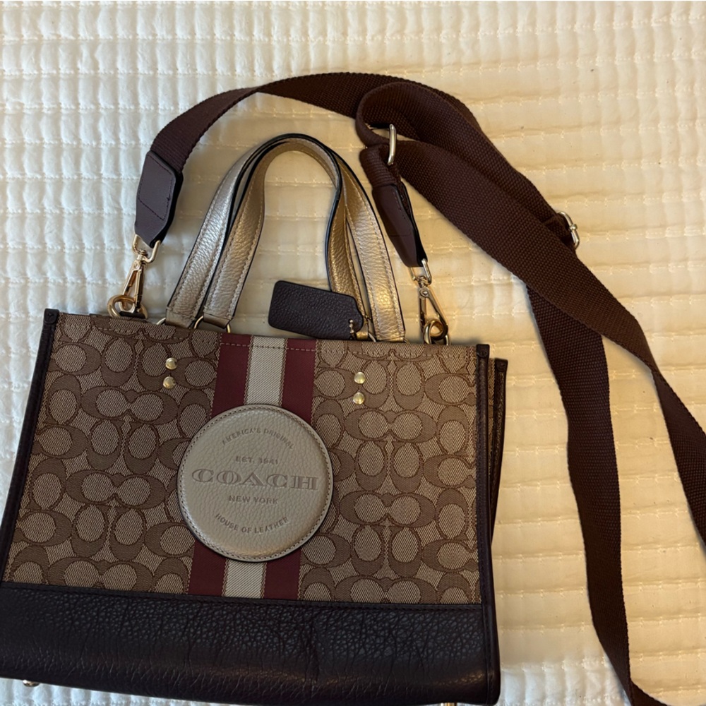 Coach Brown and Burgundy Crossbody Bag